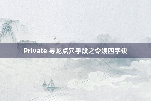 Private 寻龙点穴手段之令嫒四字诀