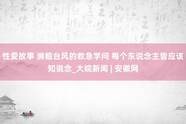 性爱故事 濒临台风的救急学问 每个东说念主皆应该知说念_大皖新闻 | 安徽网