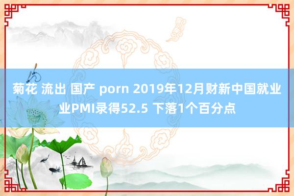 菊花 流出 国产 porn 2019年12月财新中国就业业PMI录得52.5 下落1个百分点