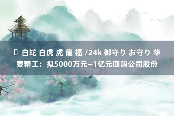 ✨白蛇 白虎 虎 龍 福 /24k 御守り お守り 华菱精工：拟5000万元—1亿元回购公司股份