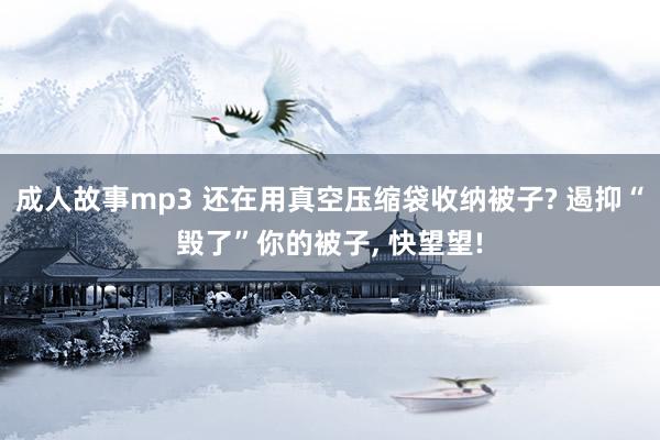 成人故事mp3 还在用真空压缩袋收纳被子? 遏抑“毁了”你的被子, 快望望!