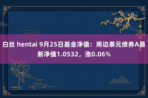 白丝 hentai 9月25日基金净值：南边泰元债券A最新净值1.0532，涨0.06%