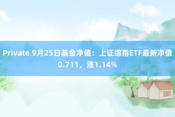 Private 9月25日基金净值：上证综指ETF最新净值0.711，涨1.14%