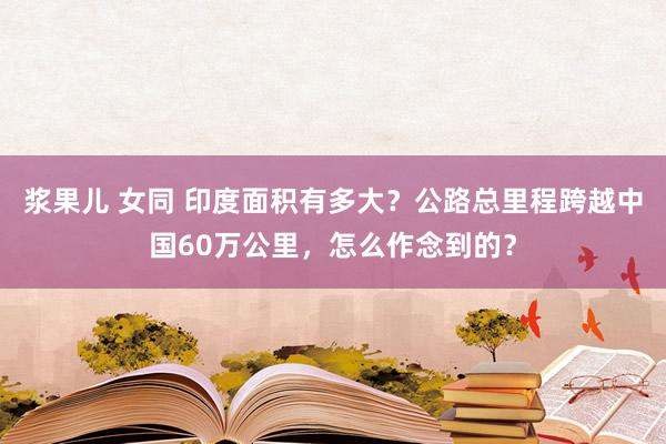 浆果儿 女同 印度面积有多大？公路总里程跨越中国60万公里，怎么作念到的？