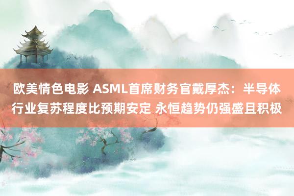 欧美情色电影 ASML首席财务官戴厚杰：半导体行业复苏程度比预期安定 永恒趋势仍强盛且积极