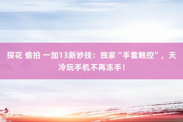 探花 偷拍 一加13新妙技：独家“手套触控”，天冷玩手机不再冻手！