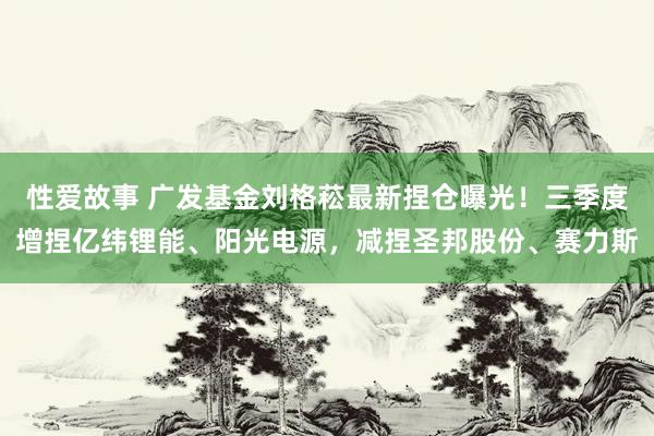 性爱故事 广发基金刘格菘最新捏仓曝光！三季度增捏亿纬锂能、阳光电源，减捏圣邦股份、赛力斯