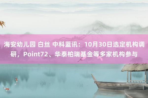 海安幼儿园 白丝 中科蓝讯：10月30日选定机构调研，Point72、华泰柏瑞基金等多家机构参与