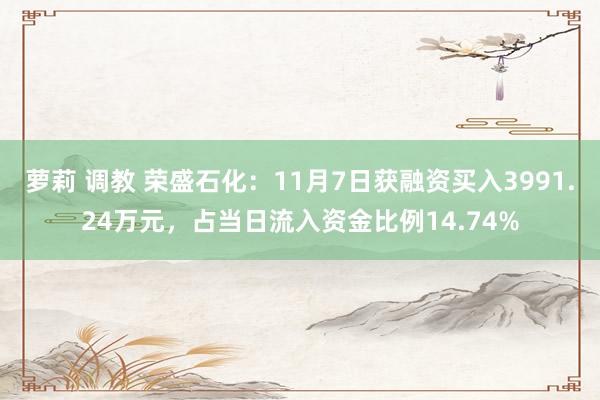 萝莉 调教 荣盛石化：11月7日获融资买入3991.24万元，占当日流入资金比例14.74%