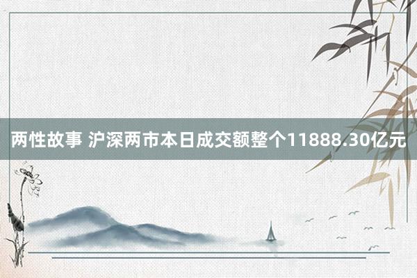 两性故事 沪深两市本日成交额整个11888.30亿元